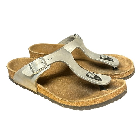 Birkenstock Gizeh Thong Silver Girls Size EU34 - Picture 2 of 4